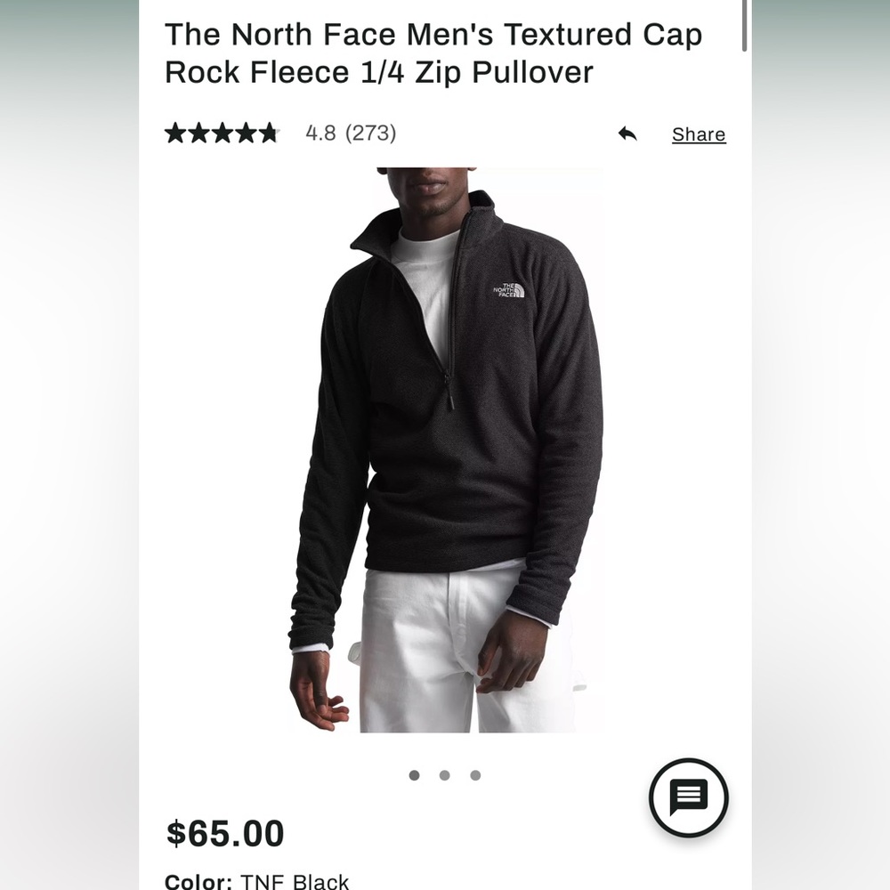 North Face Textured Quarter Zip